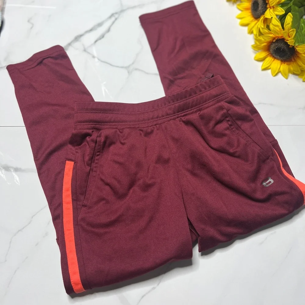 Layer 8 Kids Maroon and Neon Orange Joggers